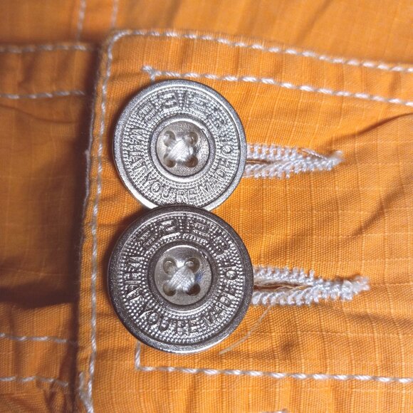 23XY23 Size 15 Juniors Orange Cotton Shorts Button Details Pockets NEW - Picture 3 of 4